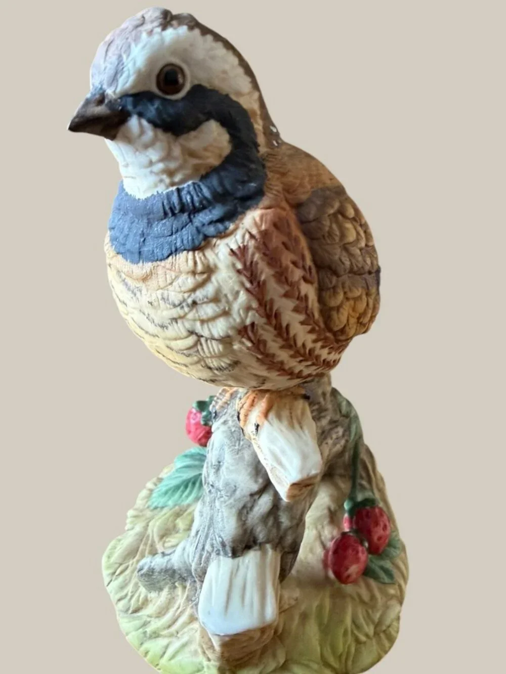 Vintage Gorham Gallery Birds Quail Vignette Figurine Japan Strawberry 5
